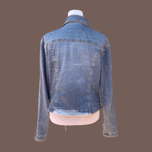 Live a Little Denim Jacket | Blue Cropped | Size M | Vintage - Picture 2 of 4